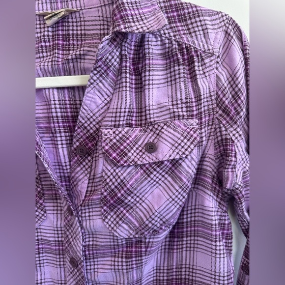 8/$20 Duluth Trading Co Purple Checkered Shirt XS NWOT - Picture 6 of 7